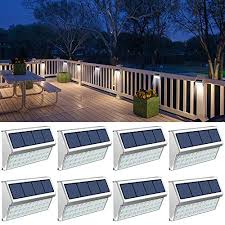 They're an easy way to create a warm and welcoming atmosphere in your backyard or other outdoor living space. Deck Lights Outdoor Solar Fence Lights With 30 Led Waterproof Step Lights For Garden Walkway Patio Pathway Cool White Pricepulse