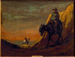 (92.1 x 73 cm) classification: Honore Daumier Don Quixote And Sancho Panza Art Print Canvas On Stretcher