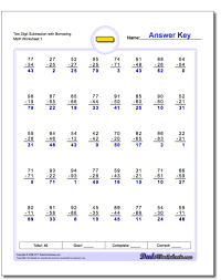 Multiple Digit Subtraction Worksheets With A More Conventional Mix Of Problems Includes Borrowing R Subtraction Worksheets Addition Worksheets Math Worksheets