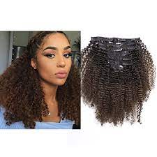 4.0 out of 5 stars. Ombre Remy Clip In Human Hair Extensions Afro Kinky Curly 4b 4c 100 Natural Black Hair Extensions 10 22 Inch Two Tone T 1b 4 Dark Brown Color Full Head 18 Inch Ombre 1b 4 Ac Buy