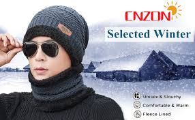 2-Pieces Winter Beanie Hat Scarf Set Thick Fleece Lined Outdoor Sports Warm  Knit Cap for Men Women : Amazon.co.uk: Fashion