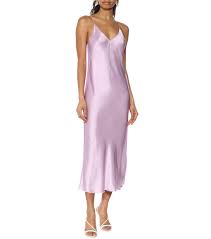 Helmut Lang Satin Midi Slip Dress In Lavender Purple Lyst