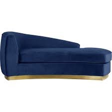 Maybe you would like to learn more about one of these? Meridian 620navy Chaise Julian Crescent Chaise In Navy Velvet On Gold Stainless Steel Base