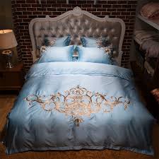 Check spelling or type a new query. Hot Deal Summer Cool Smooth Silk Bedding Sets 4 6 Pieces Pastel Blue Duvet Cover Set Gold Embroidered Quilt Covers Pillow Case King Size May 2021