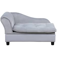 Constructed of sturdy hard wood, smooth microfiber fabric, and polyurethane foam filling, this chaise is as durable as it is beautiful. Pawhut Pet Sofa Dog Couch Chaise Lounge Pet Bed With Storage Function Small Sized Dog Various Cat Sponge Cushioned Bed Lounge 30 L X 17 75 W X 16 25 H Sofas Chairs
