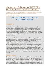 Data communications and networking, 5/e. Abstract And Full Paper On Network Security And Cryptography Public Key Cryptography Cipher