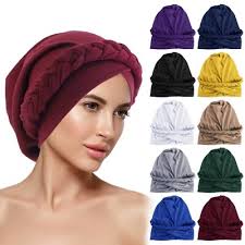 Pretied Turban Women Turban Head Wrap Pre Tied Twisted Braid Cap Chemo
