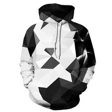 Black And White Sweatshirt Mens A Stylish Black And White Hoodie Unique Design With A Cool Geometric Shapes Print For Both Men And Women Very Hoodies Men Sweatshirts Hoodie Cool Hoodies