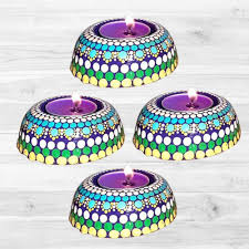 500 x 495 jpeg 45 кб. Decorative Dot Mandala Art 4 Pcs Handcrafted Diya Set To Pune Free Shipping