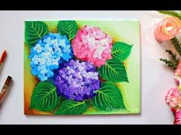 Step By Step Hydrangea Flower Painting For Beginners Using Easy Techniques Youtube Acrylic Painting Flowers Flower Painting Easy Flower Painting