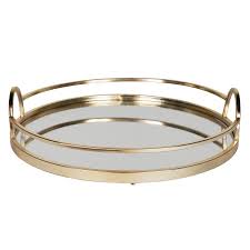 Gold Metal Accent Tray Gold Tray Decor Decorative Tray Glass Tray Decor