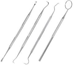 4pcs Stainless Steel Dental Tools Kit Dentists Pick Tool Teeth Scraper Set For Personal Professional Use Dental Tools Dentist Dental