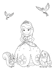 Sofia the first coloring page. Online Coloring Pages And Coloring Princess Sofia And Her Friends Princess Sophia