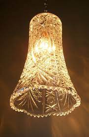 Morning Spring Light Crystal Clear Pressed Glassware Large Lamp Upcycled Lighting Diy Lighting