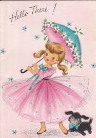 Hello There Thinking Of You 1950s Vintage Hallmark Card Used Illustrazioni Vintage Illustrazioni E Etichette D Epoca