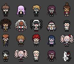 The following sprites appear in danganronpa v3: 28 Danganronpa Pixels Ideas Danganronpa Anime Pixel Art Danganronpa Characters