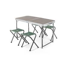 Giantex 3 pcs folding bistro set outdoor patio rocking chairs round table set 2 rocking chairs w/glass coffee table for yard, patio, deck, backyard padded seat (red & black) 4.7 out of 5 stars. Woods Folding Portable Camping Table Set With 4 Camping Chairs Woods