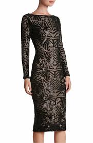 Densely Sewn Sequins Paint Mesmerizing Art Deco Inspired Patterns Available In Brushed Gold Nordstrom Dresses Long Sleeve Evening Dresses Dress The Population