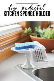 diy pedestal kitchen sponge holder