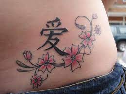 Cherry Blossom Tattoo With Chinese Symbol Hip Tattoo Designs Hip Tattoo Hip Tattoos Women