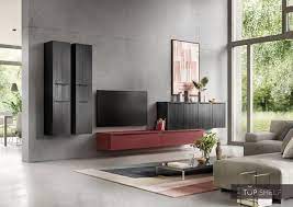 nobilia wohnwand lowboards wohnzimmer set 440 cm structura 403 eiche nero nachbildung wohnzimmereinrichtung wohnen wohnzimmer set