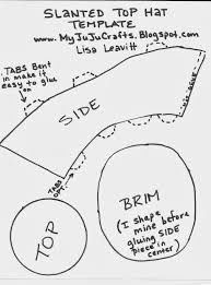 How To Make A Top Hat Out Of Paper Juju Crafts Hand Drawn Template Of Mini Slanted Top Hat How To Draw Hands Hat Template Top Hat
