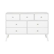 Painted, decoupaged and wallpapered dressers. Prepac Milo Mid Century Modern 7 Drawer Dresser White The Home Depot Canada