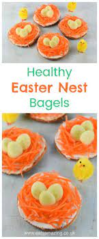 Easter lunch recipes food stuffed courgette recipe lamb recipes savoury baking recipes puff and pie yummy vegetable recipes courgette. Quick And Easy Easter Nest Bagels Fun Healthy Easter Food Idea For Kids Easter Healthyeas Healthy Easter Snacks Healthy Easter Recipes Easter Food Crafts