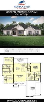 House Plan 041 00209 Modern Farmhouse Plan 1 850 Square Feet 4 Bedrooms 2 Bathrooms Modern Farmhouse Plans House Plans Farmhouse Ranch House Plans