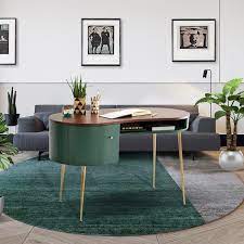 The result is our exclusive yashiya rocking chair. Mid Century Modern Green Curved Office Desk Computer Desk With Shelves Storage Gold Legs Computer Desk With Shelves Curved Office Desk Desk Shelves