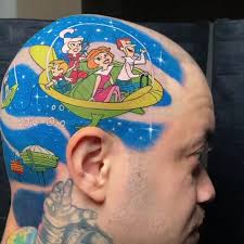 Artist • @stevebutchertattoos What you know about Jetson head tats??  #tattoo #headtattoo #tattooart #tattootiktok #fyp