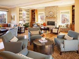Large Transitional Family Room With Multiple Sitting Areas Livingroom Layout Rustic Family Room Large Family Rooms