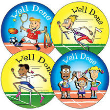 details about 105 well done sports teachers school children pupil reward stickers 37mm kids