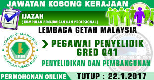 Maybe you would like to learn more about one of these? Jawatan Kosong Lgm 2017 Pegawai Penyelidik Gred Q41 Jawatan Kosong Terkini Negeri Sabah