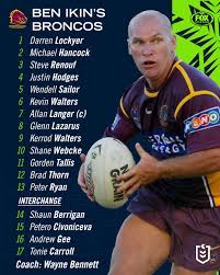 Ben ikin shares his top 17 ever queensland broncos squad. Facebook