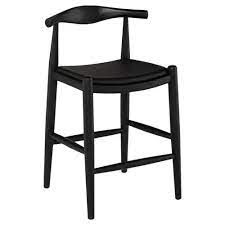 Villa faux leather boysenberry counter stools set of 2 a functional and beautiful piece of furniture that enhances the stylization of a dining room. Katelyn Mid Century Modern Black Leather Seat Black Scandinavian Counter Stool Kathy Kuo Home