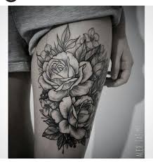 Right Side Rib Coverup No Color Flower Thigh Tattoos Thigh Tattoos Women Leg Tattoos Women
