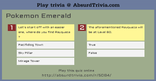 A lot of individuals admittedly had a hard t. Trivia Quiz Pokemon Emerald