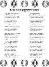 Twas The Night Before Exams A Poem By Senior Mitchell Hightower Night Before Exam Maths Exam Twas The Night