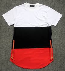 Black And Red T Shirt Summer Style Mens T Shirts White Black Red Patchwork Golden Side Zipper Swag T Shirt Str Camisetas Estilosas Masculinas Camisetas Masculinas Camisas Masculinas