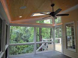 Window In The Half Gable Lighting Run Around The Ceiling Perimeter Porch Remodel Porch Light Fixtures Porch Lighting