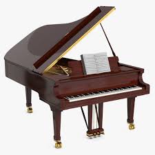 Grand Piano With Music Notes Book 3d Model Ad Music Piano Grand Model Piano Music Notes Music Notes Piano