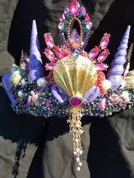 Purple Passion Seashell Prism Mermaid Rave Crown Festival Crown Mermaid Fashion Mermaid Crown Mermaid Costume Makeup