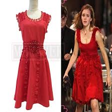 How to make hermione's red dress from harry potter and the deathly hallows part 1.this vid was kind of messy and was filmed back in april, but i still wanted. The Deathly Hallows Hermione Granger Red Sleeveless Dresses Cosplay Costume Halloween Uniform Outfit Customize Any Size Buy At The Price Of 79 00 In Aliexpress Com Imall Com