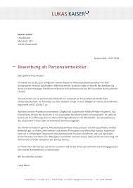 Wir freuen uns über ihre initiativbewerbung. Bewerbungsmuster Personalentwickler Kostenlose Vorlage