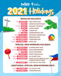 Live concerts in abu dhabi. Deped Philippines 2021 Philippine Holidays Kulang Ba Ang Bakasyon Nais Mo Pa Ba Magpahinga O Mag Relax Huwag Mag Alala Narito Ang Buong Tala Ng Regular And Special Non Working Holidays Sa