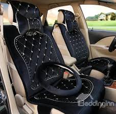 Luxurious Elegant Design Embroidered Patterns Soft Universal Car Seat Covers Set Car Accessories Car Interior Decor Luxury Cars
