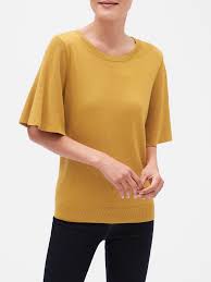 Machine Washable Forever Flare Sleeve Crew Neck Sweater Banana Republic Factory Womens Clearance Women Tops