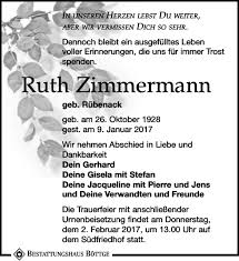 Traueranzeigen von Ruth Zimmermann