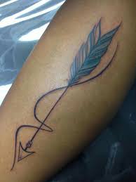 Feathered arrow tattoo design 88 88. Arrow And Feather Tattoo On Leg